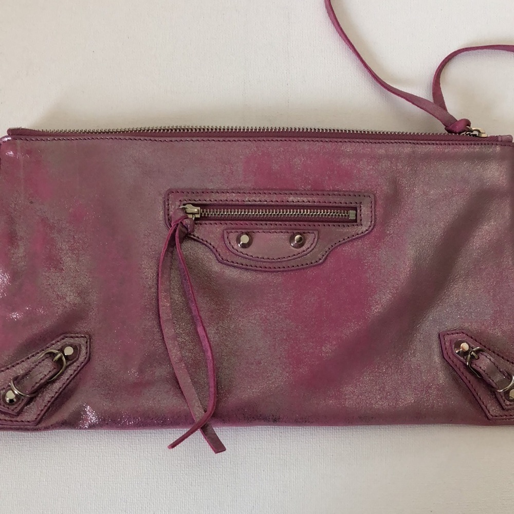 NWOT - Balenciaga Pink lambskin clutch